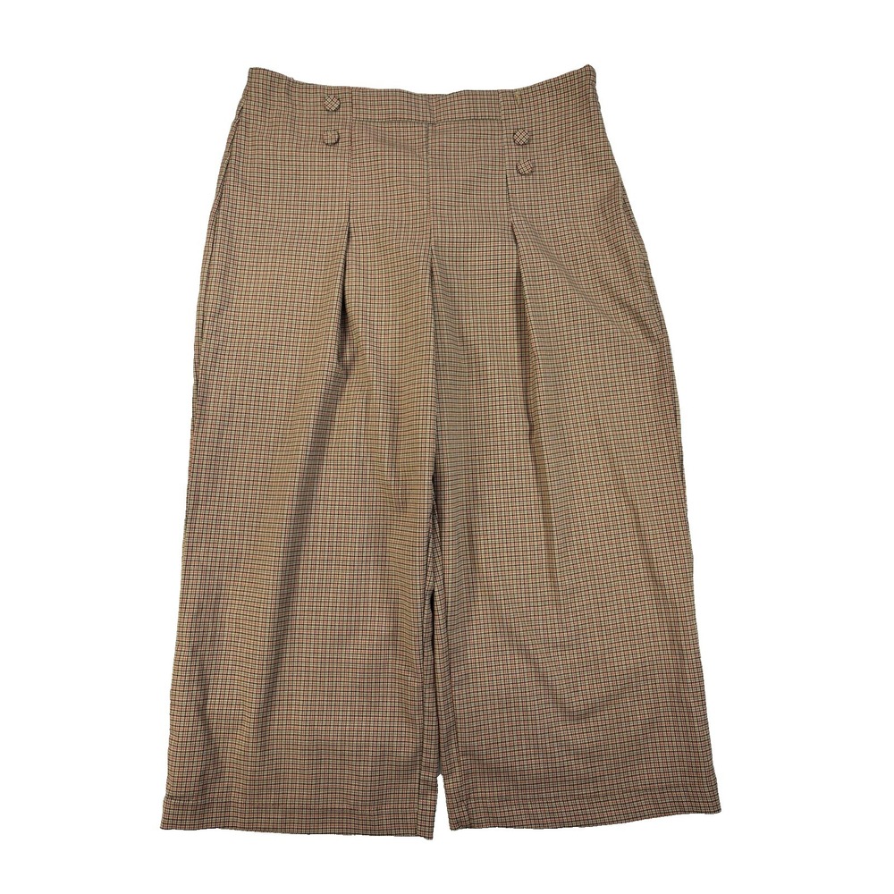 Riley & Rae Women's 10 Houndstooth Wide Leg Cropped Pants Baggy Loose Sailor